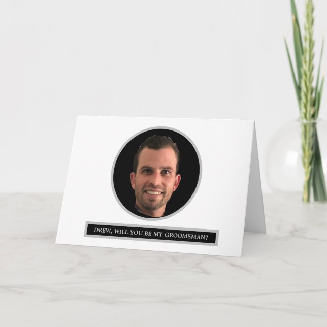 FUNNY Custom Photo Groomsman Proposal Gift Card (Front)