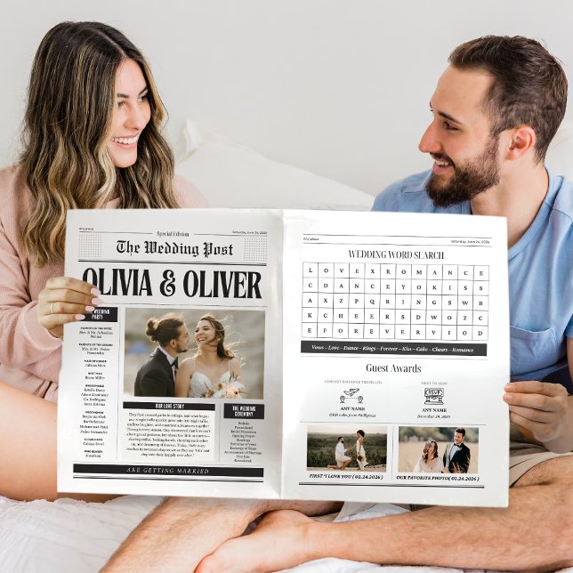 Funny custom photo newspaper wedding invitation (Creator Uploaded)
