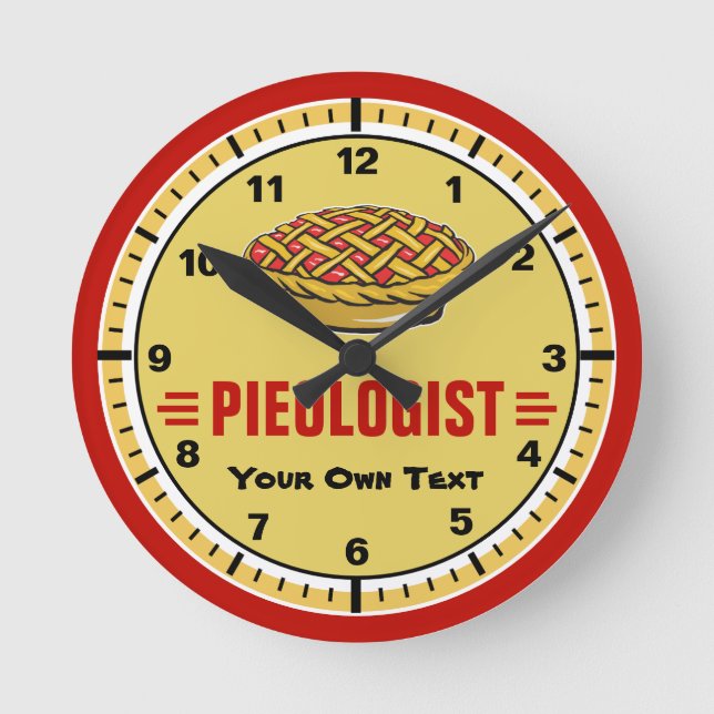 Funny Custom Pie Pieologist Round Clock (Front)