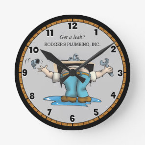 Funny Custom Plumbing  Large Clock