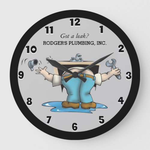 Funny Custom Plumbing  Large Clock