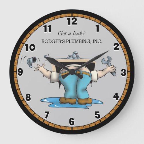 Funny Custom Plumbing Large Clock