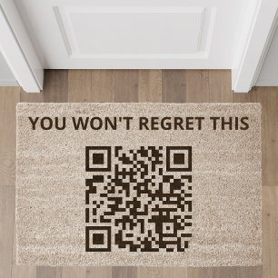 Funny Custom QR Code Fiber Doormat