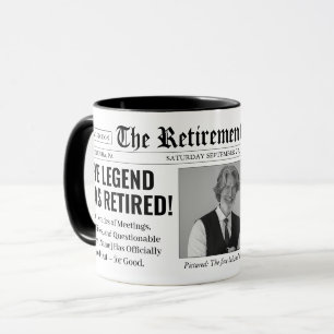 Funny Custom Retirement Newspaper Photo Mug