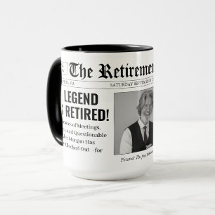 Funny Custom Retirement Newspaper Photo Mug