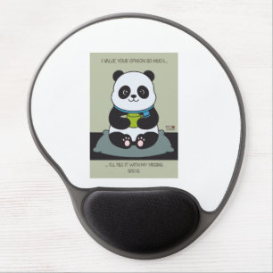 Funny Custom Sarcastic Panda Opinion Coworker Gift Gel Mouse Pad