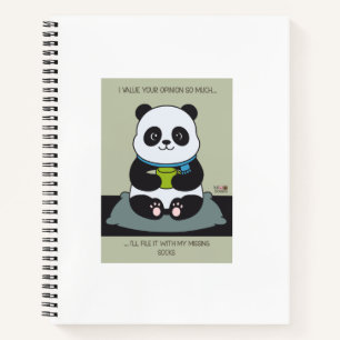 Funny Custom Sarcastic Panda Opinion Coworker Gift Notebook