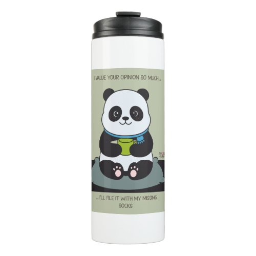 Funny Custom Sarcastic Panda Opinion Coworker Gift Thermal Tumbler