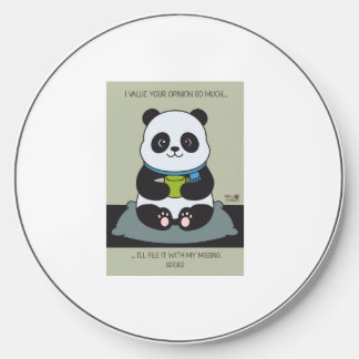 Funny Custom Sarcastic Panda Opinion Coworker Gift Wireless Charger