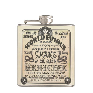 Funny Custom Snake Oil Gift Novelty Hip Flask