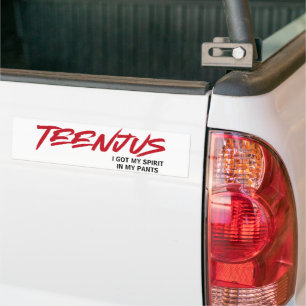 Funny Custom Text Baby Billy's Quote Teenjus Red  Bumper Sticker