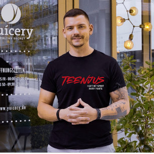 Funny Custom Text Baby Billy's Quote Teenjus Red T-Shirt