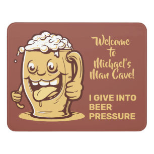 Funny Custom Text Beer Door Sign