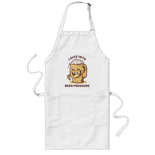 Funny Custom Text Beer Long Apron (Front)