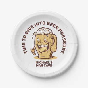 Funny Custom Text Beer Paper Plates