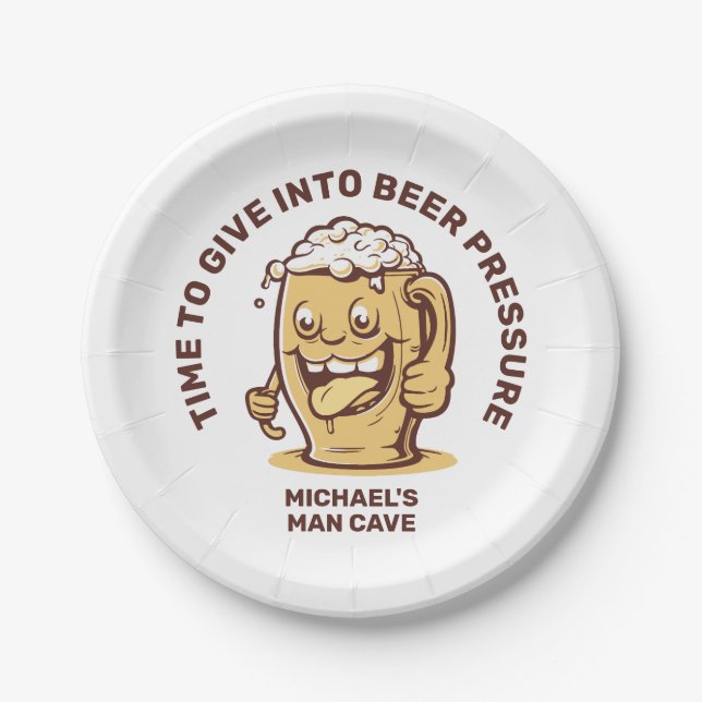 Funny Custom Text Beer Paper Plates (Front)