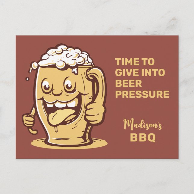 Funny Custom Text Beer Postcard (Front)