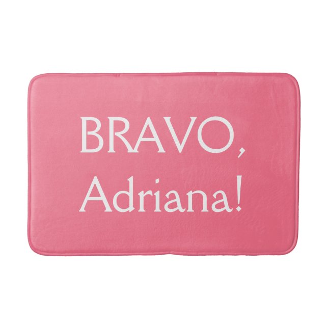 Funny custom text & color bath mat (Front)