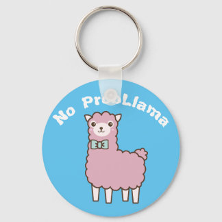 Funny Custom Text & Color No Problema Llama Keychain