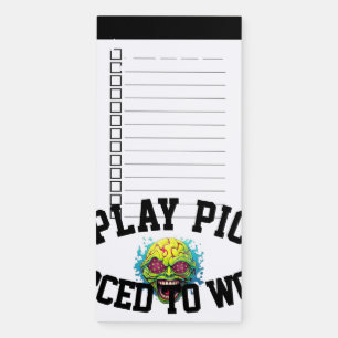 Funny custom text pickleball brainzzz magnetic notepad