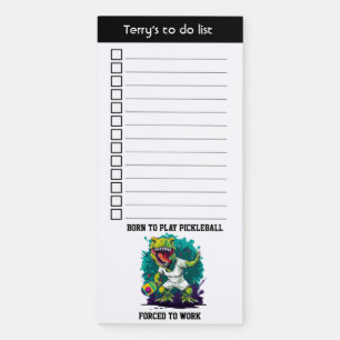 Funny custom text pickleball T-rex Magnetic Notepad