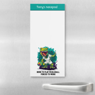 Funny custom text pickleball T-rex Magnetic Notepad
