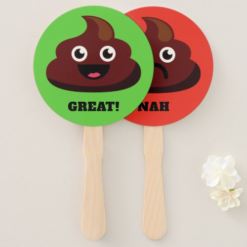 Funny custom text POOP hand fans