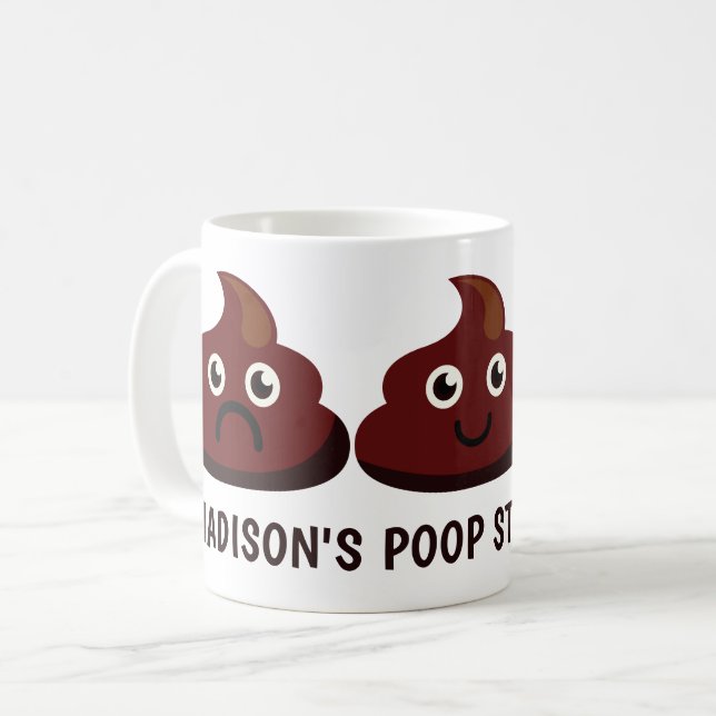 Funny Custom Text POOP mugs (Front Left)