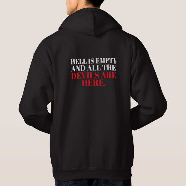 Funny Custom Text Stylish Modern Minimal Men Black Hoodie (Back)