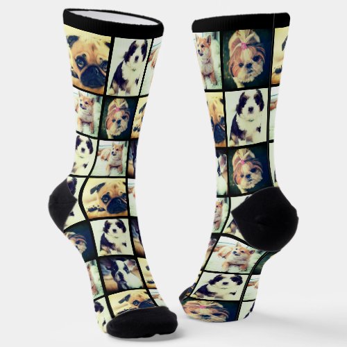 funny custom trendy photo collage  socks
