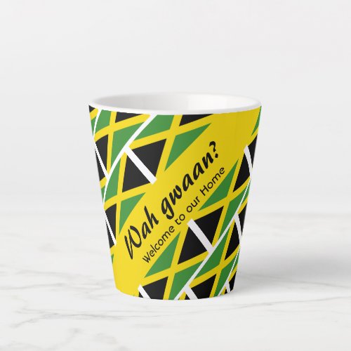 Funny Custom WAH GWAAN Jamaica Flag Latte Mug