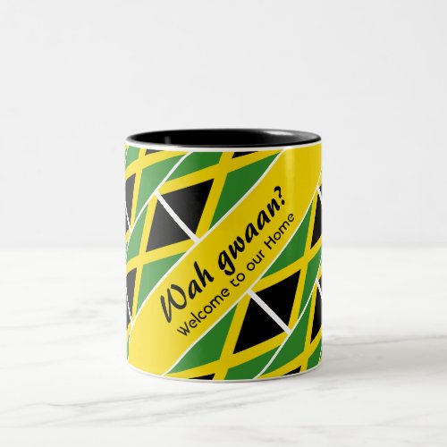 Funny Custom WAH GWAAN Jamaica Flag Two_Tone Coffee Mug