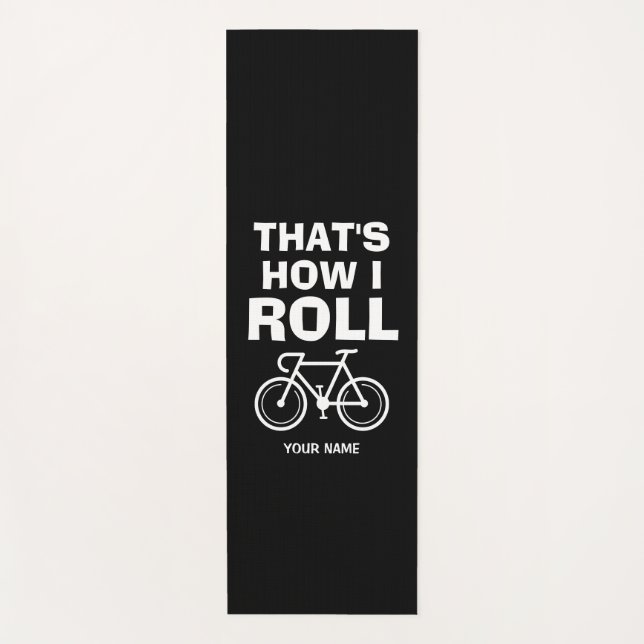 Funny custom yoga mat for bicyclist (Front)