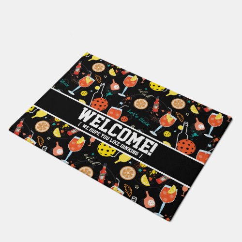 Funny customizable Dinks and drinks _ pickleball  Doormat