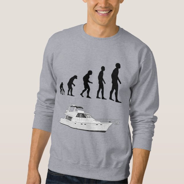 Funny Customizable Evolution & Boating Sweatshirt (Front)
