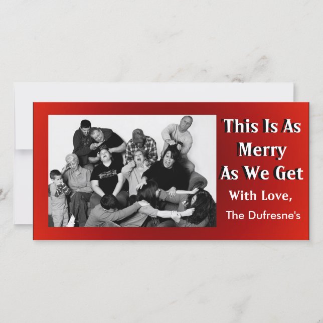 Funny Customizable Family Christmas Photo Holiday Card (Front)