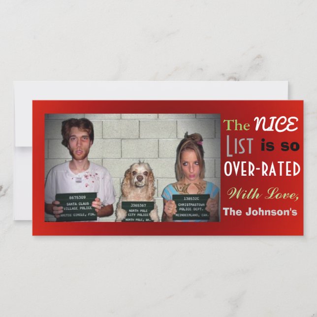 Funny Customizable Family Photo Christmas Holiday Card (Front)