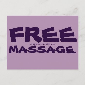 Funny Customizable Free Oil With Massage Marketing Postcard by TigerLilyStudios at Zazzle