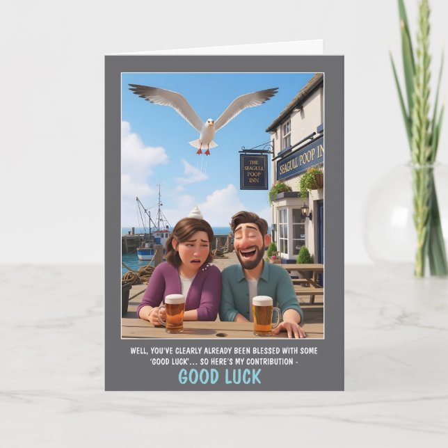Funny Customizable Good Luck Card (Front)