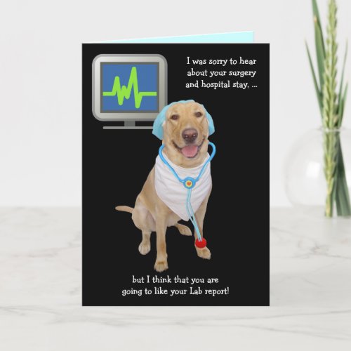 Funny Customizable Lab Report Get Well Card
