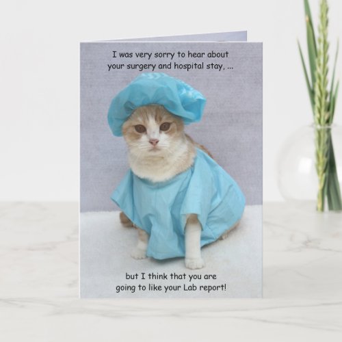 Funny Customizable Lab Report Get Well Card
