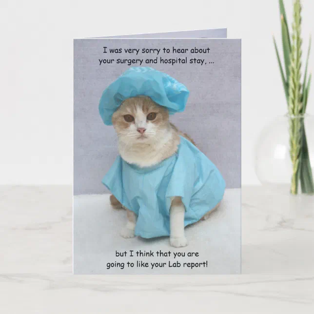 Funny Customizable Lab Report Get Well Card | Zazzle