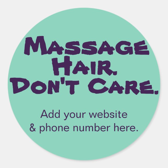 Funny Customizable Stickers for Massage Clients (Front)