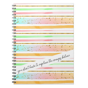 Funny Customizable Stripes Colorful Notebook