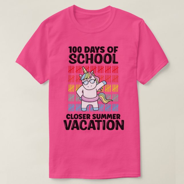 Funny Cute 00 Days Of School Closer Summer Vacatio T-Shirt (Design Front)