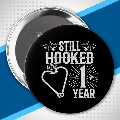Funny Cute 1st Anniversary Couples Married 1 Year Button