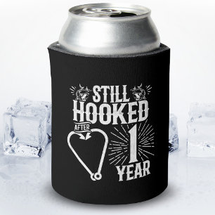 Funny Cute 1st Anniversary Couples Married 1 Year Can Cooler