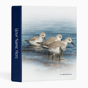 Funny Cute 4 Sanderlings Sandpipers at the Beach Mini Binder
