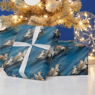 Funny Cute 4 Sanderlings Sandpipers at the Beach Wrapping Paper