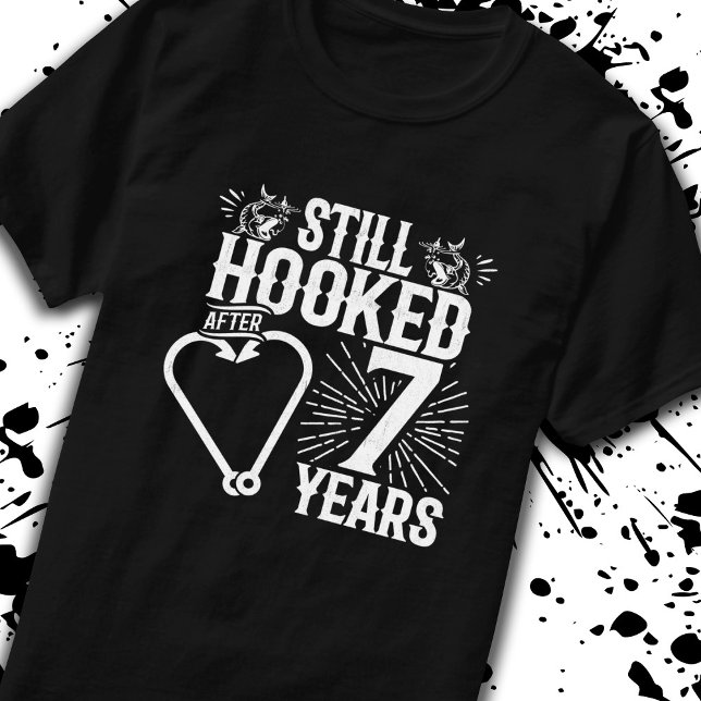 Funny Cute 7th Anniversary Couples Married 7 Years T-Shirt (Creator Uploaded)